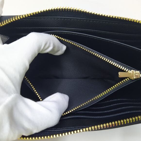 Coach Black Crossgrain Leather Zip Around Credit Card Long Wallet - NWT $298 - Picture 16 of 16